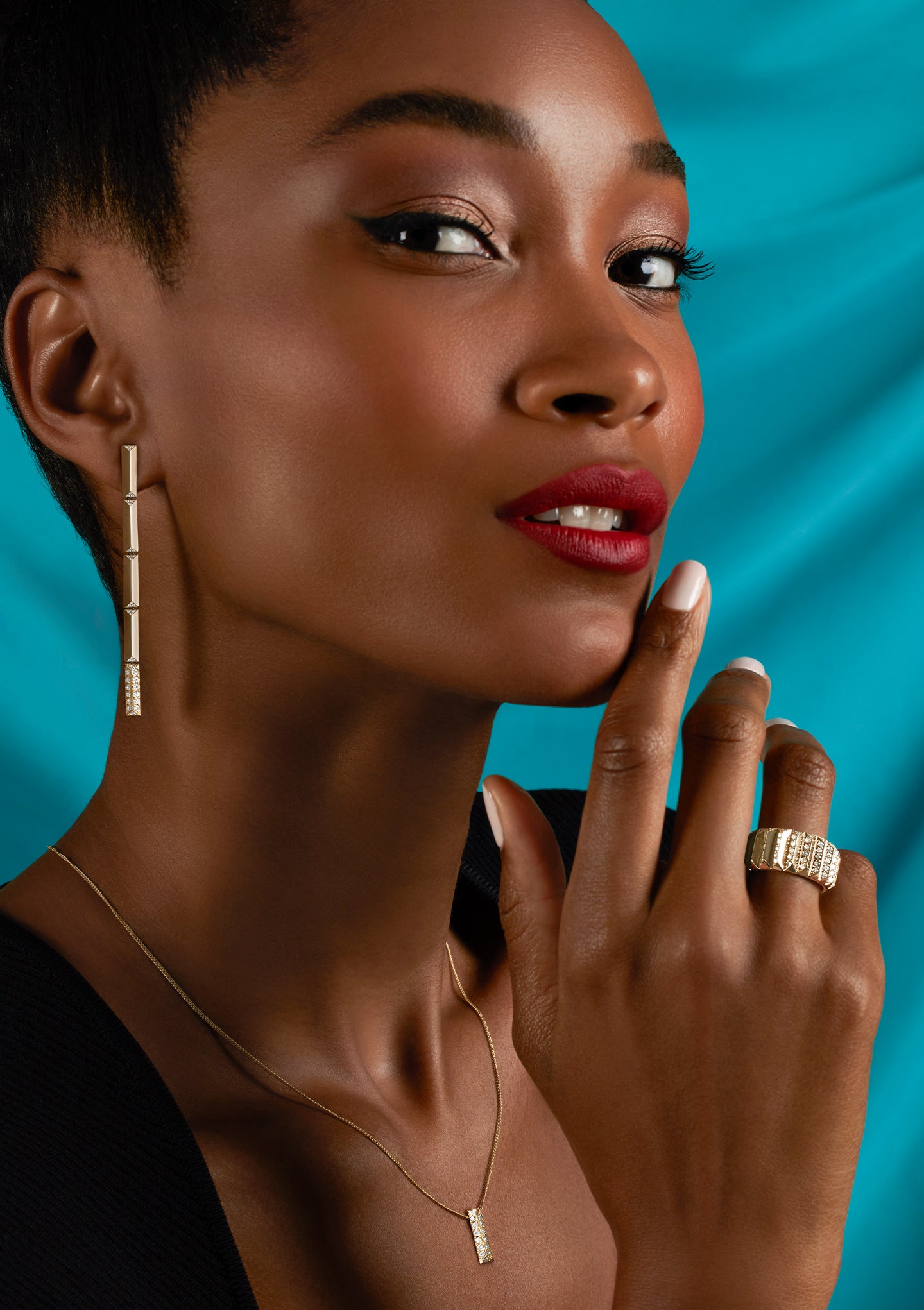 Iced Blade Drop Earring