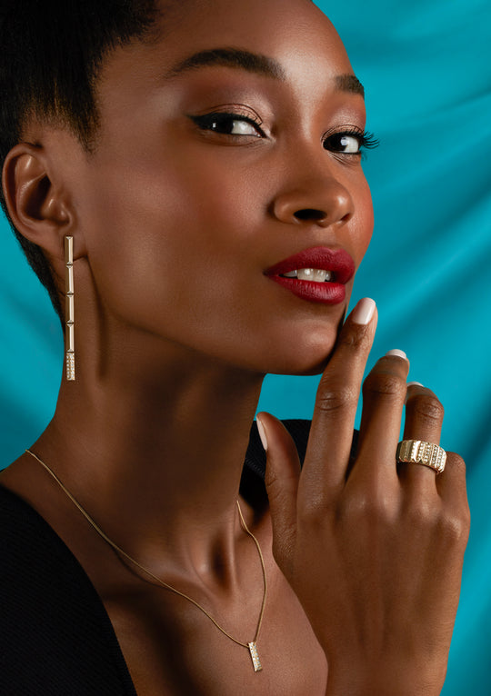 Iced Blade Drop Earring